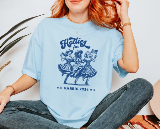 Retro Hotties for Harris Comfort Colors Shirt, Kamala Harris for President 2024, Stop Project 2025, Democrat T-shirt, Election 2024