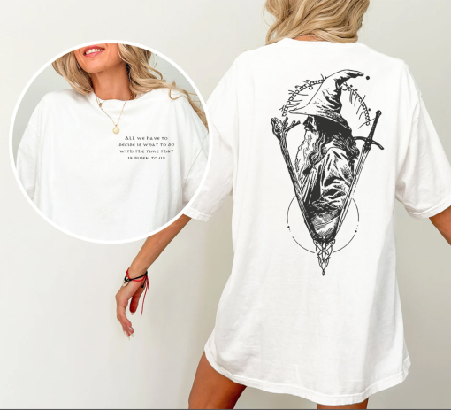 Retro LOTR Gandalf The Hobbit 2 Sides Shirt