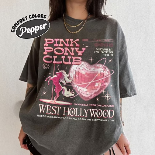 Pink Pony Club Comfort Colors Shirt, Pink Pony Girl Tee, Midwest Princess Tour Shirt, Wlw Shirt, Sapphic Lesbian Shirts