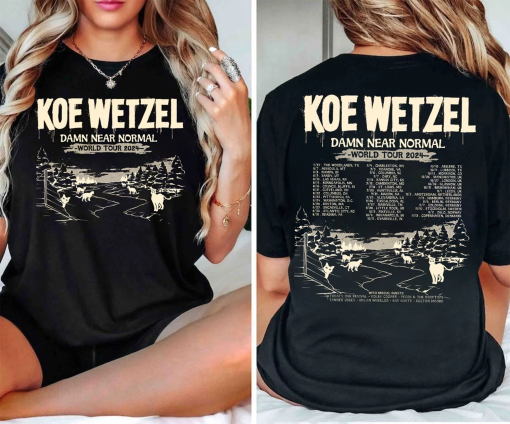 2 Sides Koe Music 2024 Shirt, Tour Date Wet.zel Fan Gift, Wetzel tour 2024 shirt, Wetzel country music shirt, Gift for men women unisex