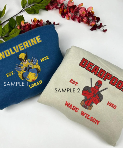 Embroidery Deadpool & Wolverine Matching Sweatshirt, Movie…