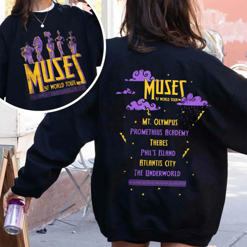 Double Sided Hercules Muses 97 World Tour Comfort Colors Shirt, Retro Front And Back T-shirt, 2024 Trip, Birthday Girl Gift