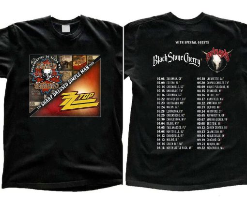 Lynyrd Skynyrd ZZ Top Tour 2024 Shirt, ZZ Top World Tour 2024 Shirt, Lynyrd Skynyrd Tour 2024 Tee, Sharp Dressed Simple Man US Tour Shirt