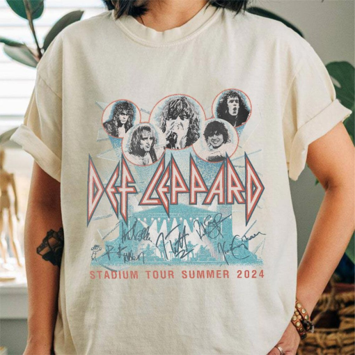 Def Leppard Shirt, Def Leppard Concert Tour Shirt, Summer Stadium Tour 2024 Merch, Def Leppard Rock Band T-Shirt