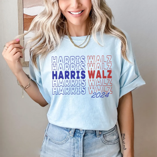 Comfort Colors® Kamala Harris Walz 2024 Shirt, Madam President Election T-shirt, Retro Voting Tee, Democrat Rally Gift For Liberal Voter