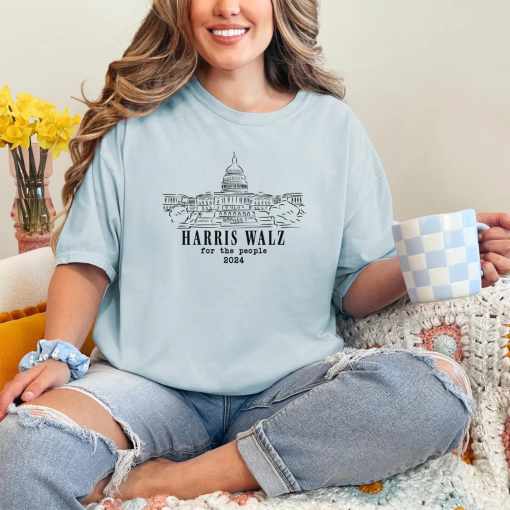 Harris Walz 2024 – Kamala Harris Tim Walz 2024 Shirt – Harris Walz ’24 Tshirt – Comfort Colors® – Election – Democrat Shirt – For the People