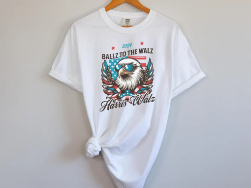 Funny Harris Walz Shirt – Ballz To The Walz Tee – Harris Walz 2024 Tshirt – Sunglasses Eagle Election Shirt