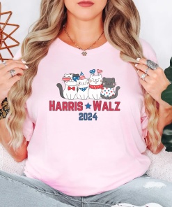 Patriotic Cats T-shirt Harris Walz 2024 Shirt…