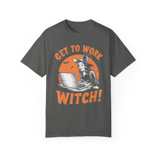 Comfort Colors® Halloween Witch t-shirt Spooky Witch Funny Halloween Shirt Work From Home Shirt