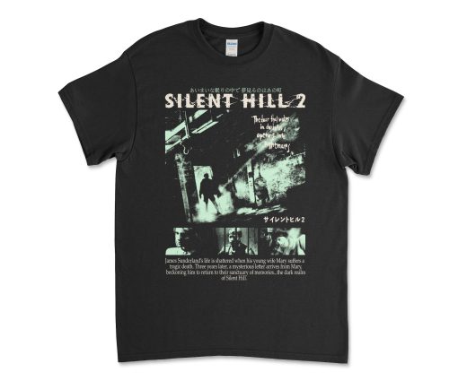 Silent Hill 2 Videogame Black Green Retro Gaming T-Shirt Tee