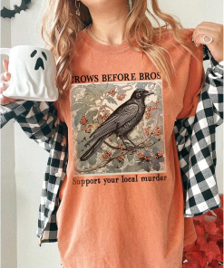 Funny Crows Before Bros Vintage Crow Shirt,…