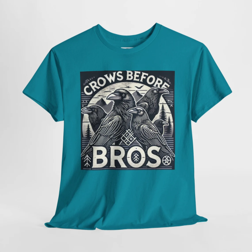 Crows Before Bros – Viking-Inspired Graphic T-Shirt – Embrace the Raven Spirit