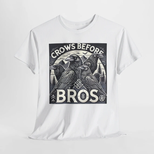 Crows Before Bros – Viking-Inspired Graphic T-Shirt – Embrace the Raven Spirit