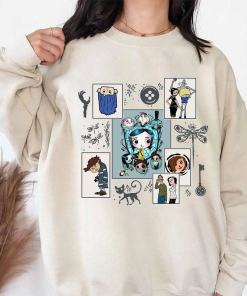 Hand Art Coraline Halloween Movie Sweatshirt Tshirt…