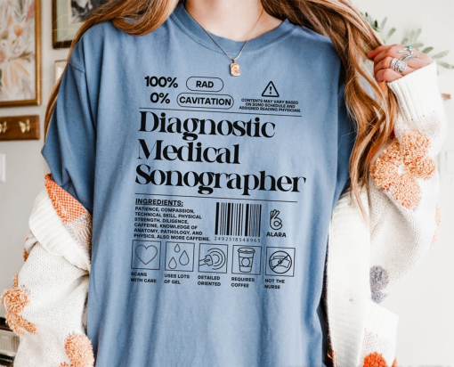 Diagnostic Sonographer Label Shirt, Funny Ultrasound Shirt, Sonography Gift, Ultrasound Tech Gift, Grad Gift, Ultrasound Definition Shirt