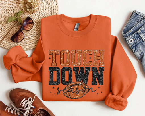 Touch Down Season Shirt, Game Day Shirt For Mom, Football Mom Sweater, Football Lover Gift, American Football Shirt, Sports Mom Sweatshirt