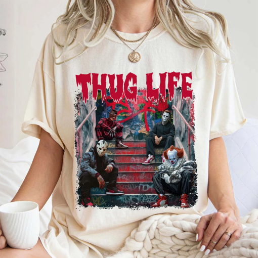 Thug Life Horror Movie Shirt, Movie Killer Shirt, Scary Halloween Sweatshirt, Horror Friend Tee, Retro Halloween Vibes Shirt