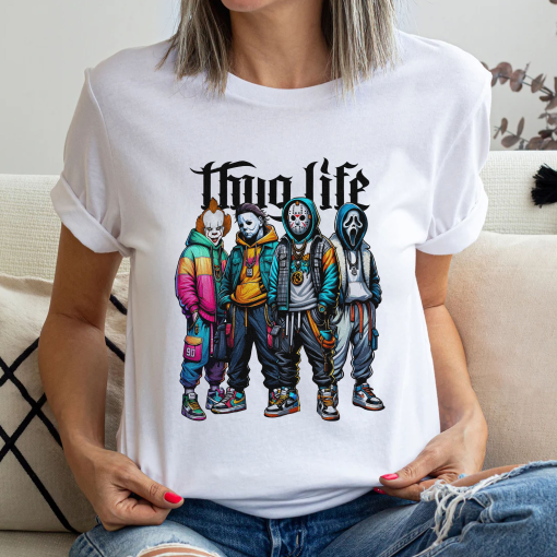 Thug Life Horror Movie Shirt, Friends Horror Characters Shirt, Horror Movie Killers Shirt, Scary Shirt, Halloween Shirt, Friend Horror Shirt