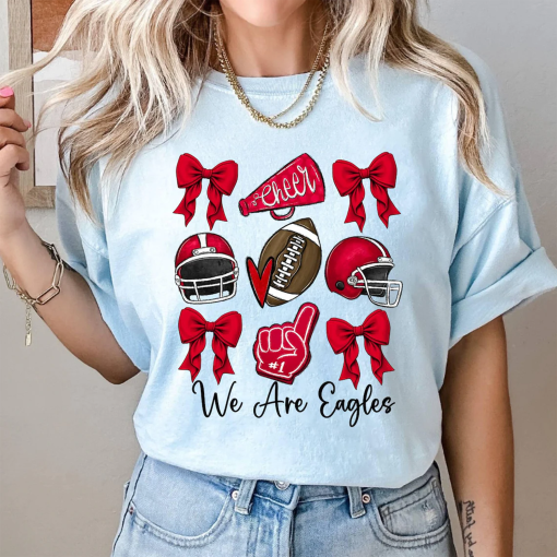 Comfort Colors® Custom Football Coquette Bow Shirt, Bow Mascot Shirt, Football Cheer Tee, Football Team Shirt, Bow School Shirt, Cheer Mama