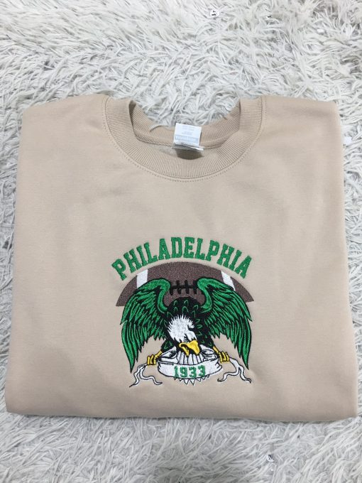 Embroidered Philadelphia Football Sweatshirt\ Hoodie\ Tshirt, Vintage Style Philadelphia Football Embroidered Shirt, 230130et1