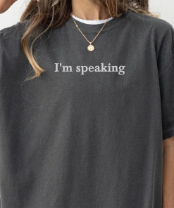 EMBROIDERED I’m Speaking Minimalist Shirt, Feminist Kamala…