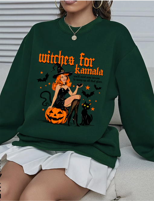 Cat Ladies for Kamala Halloween shirt, Witch Kamala Haris for black cat Ladies shirts President Kamala-Harris T-Shirt