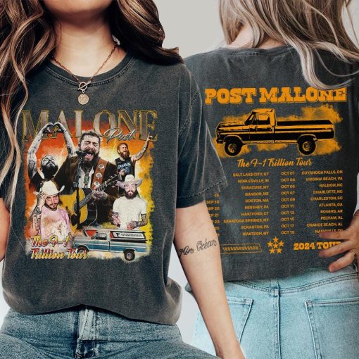 Post Malone Tour Shirt, Music 2 Sides Shirt Post Malone The F-1 Trillion 2024 Concert Gift For Fan, Posty Tee