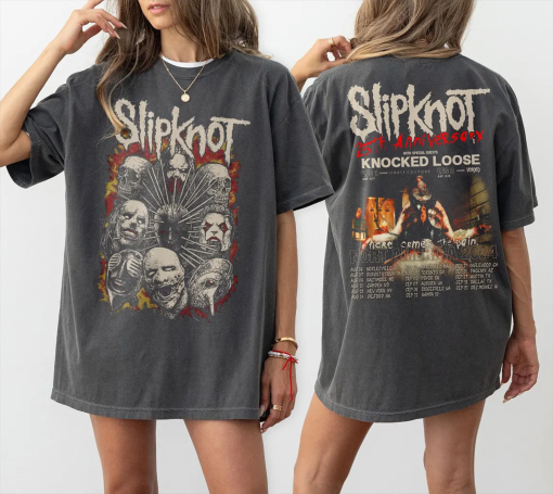 Vintage Slipknot Tour 2024 Shirt, Slipknot Here Comes The Pain 25th Anniversary 2024 Tour, Slipknot Band Fan Gift, Slipknot Rock Band Tour.