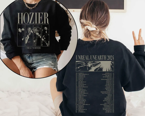 Unreal Unearth tour dates 2-side tshirt, Hozier 2024 inspired sweatshirt, hoodie