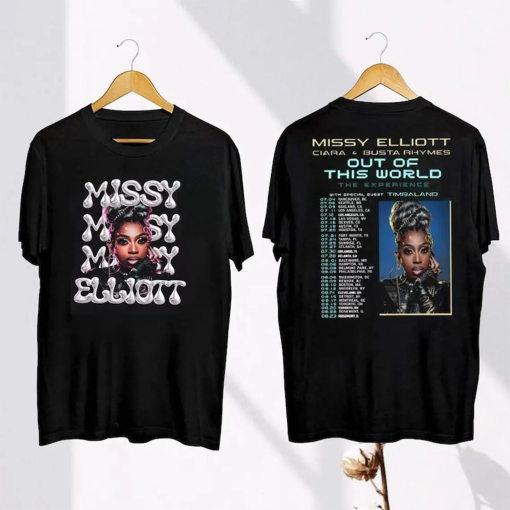 Graphic Missy Elliott 2024 Tour Shirt, Missy Elliott Out of This World 2024 Tour Shirt, Missy Elliott Rap Tour Merch, Missy Elliott Fan Gift