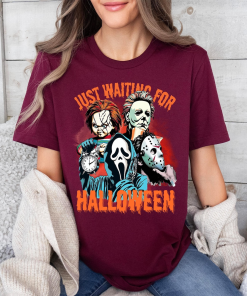 Just Waiting For Halloween Sweatshirt, Retro Horror…