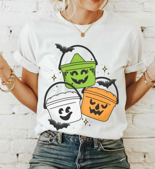 Vintage Halloween Happy Meal Bucket Shirt Cute 90s Nostalgia Retro Graphic Tee Trendy Mcdonalds Halloween Boo Pails Tshirt Plus Size T-shirt