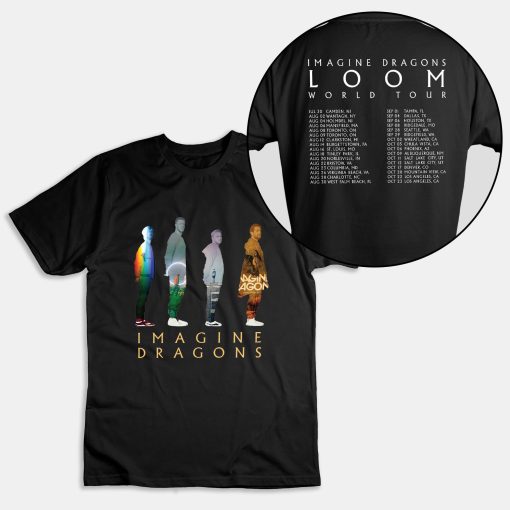 Vintage Graphic Imagine Dragons Loom World Tour 2024 Double Sided Unisex T-Shirt