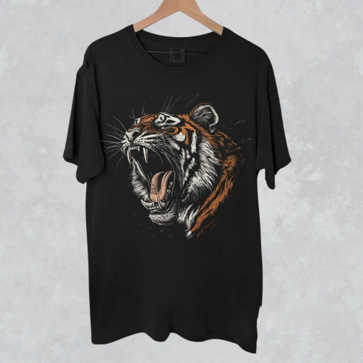 Tiger Roar Shirt Retro Game Day Tshirt Missouri Tigers Cheer Mom Gift Cincinnati Bengals T-shirt Tiger Head Mascot High School Gameday