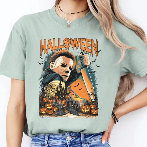 Vintage Michael Myers Halloween Comfort Color Shirt, Horror Movie Shirt, Myers Thriller Friday the 13th Horror Shirt, Retro Halloween Tee