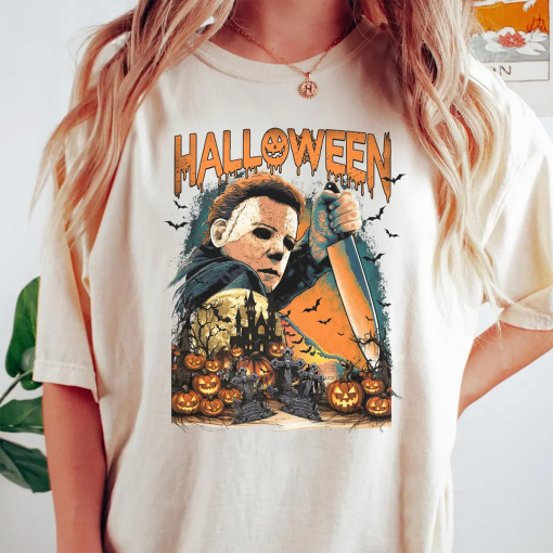 Vintage Michael Myers Halloween Comfort Color Shirt, Horror Movie Shirt, Myers Thriller Friday the 13th Horror Shirt, Retro Halloween Tee