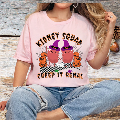 Funny Halloween Kidney Shirt Retro Dialysis T-Shirt GI Nurse Tee Kidney Health Gift Kidney Transplant Nephrology RN Gift Cancer Support