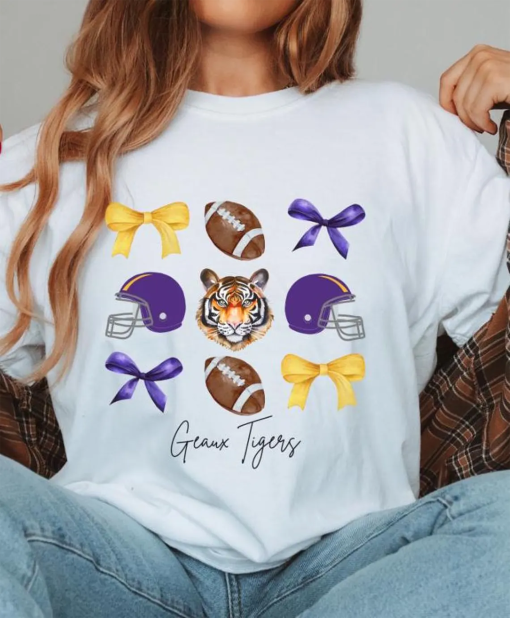 Geaux Tigers LSU Tigers Football LSU Tigers Football Shirt Purple and Gold Tiger Head Shirt Cute Louisiana Shirt Tigers Game Day Outfit