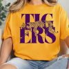 LSU Saturdays in the South football tshirt, Geaux Tigers shirt, purple and gold pride tee, womens LSU shirt, college tshirt gift, preppy tee