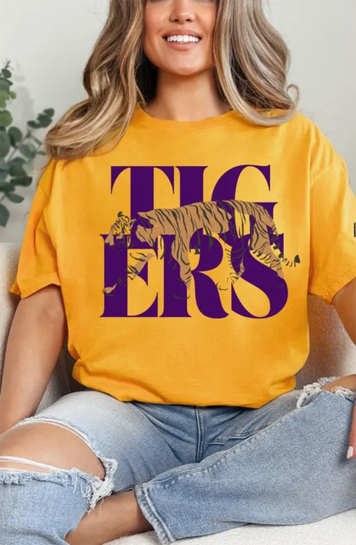 Tigers T-Shirt, LSU Tigers Tee, Geaux Tigers Tee, LSU Game day, Cute LSU shirt. Tigers tailgate shirt, College Game day, lsu Gear