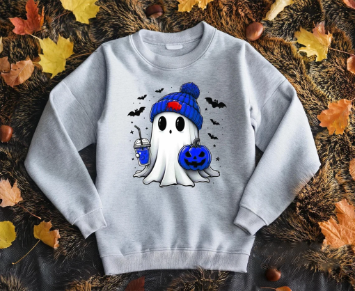 Buffalo Halloween Ghost Crewneck Sweatshirt, Buffalo Halloween Sweatshirt, Buffalo, Buffalo sweater, Ghost, Buffalo Football, Halloween