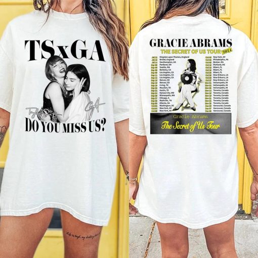 Gracie Abrams X TS The Secret Of Us Tour Shirt, Music 2 Sides Gracie Abrams Shirt Gracie Abrams The Secret Of Us Concert Gift For Fan