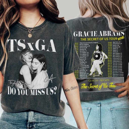 Gracie Abrams X TS The Secret Of Us Tour Shirt, Music 2 Sides Gracie Abrams Shirt Gracie Abrams The Secret Of Us Concert Gift For Fan