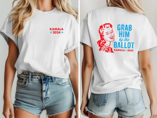 Grab Him by the Ballot Shirt – Unisex Jersey Short Sleeve Tee – Funny Kamala Shirt, Anti-Trump Shirt