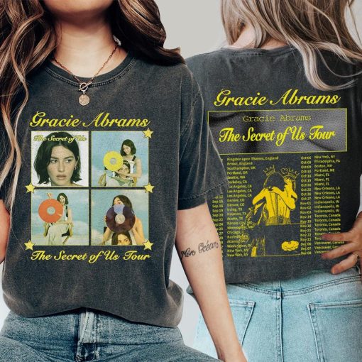 Gracie Abrams The Secret Of Us Tour Shirt, Music 2 Sides Gracie Abrams Shirt Gracie Abrams The Secret Of Us Concert Gift For Fan