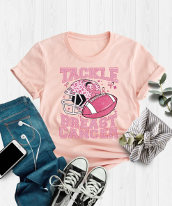 Tackle Breast Cancer Football Shirt, Breast Cancer…