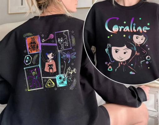 Horror Coraline Movie Shirt, Halloween Coraline T-shirt, Horror Cartoon Tees, Fantasy Film Shirt, Coraline Doll Shirt, Spooky Movie