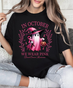 In October We Wear Pink Ghost Shirt,…