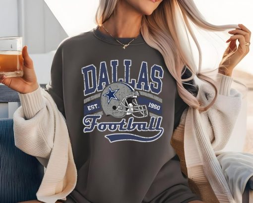 Retro Dallas Football Sweatshirt, Dallas Football Fan Gift, Football Game Day T- Shirt, Dallas Hoodie, Vintage Cowboys Shirt, Gifts for Him