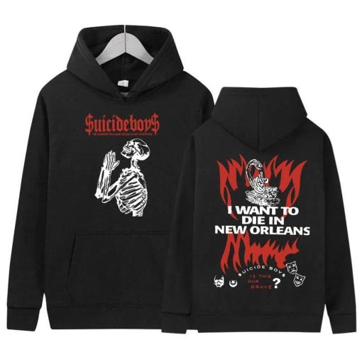 Suicideboys G59 2024 Tour Print Hoodie Men’s Vintage Punk Gothic Pullover Sweatshirt Hip Hop Fashion Oversized Hooded Streetwear